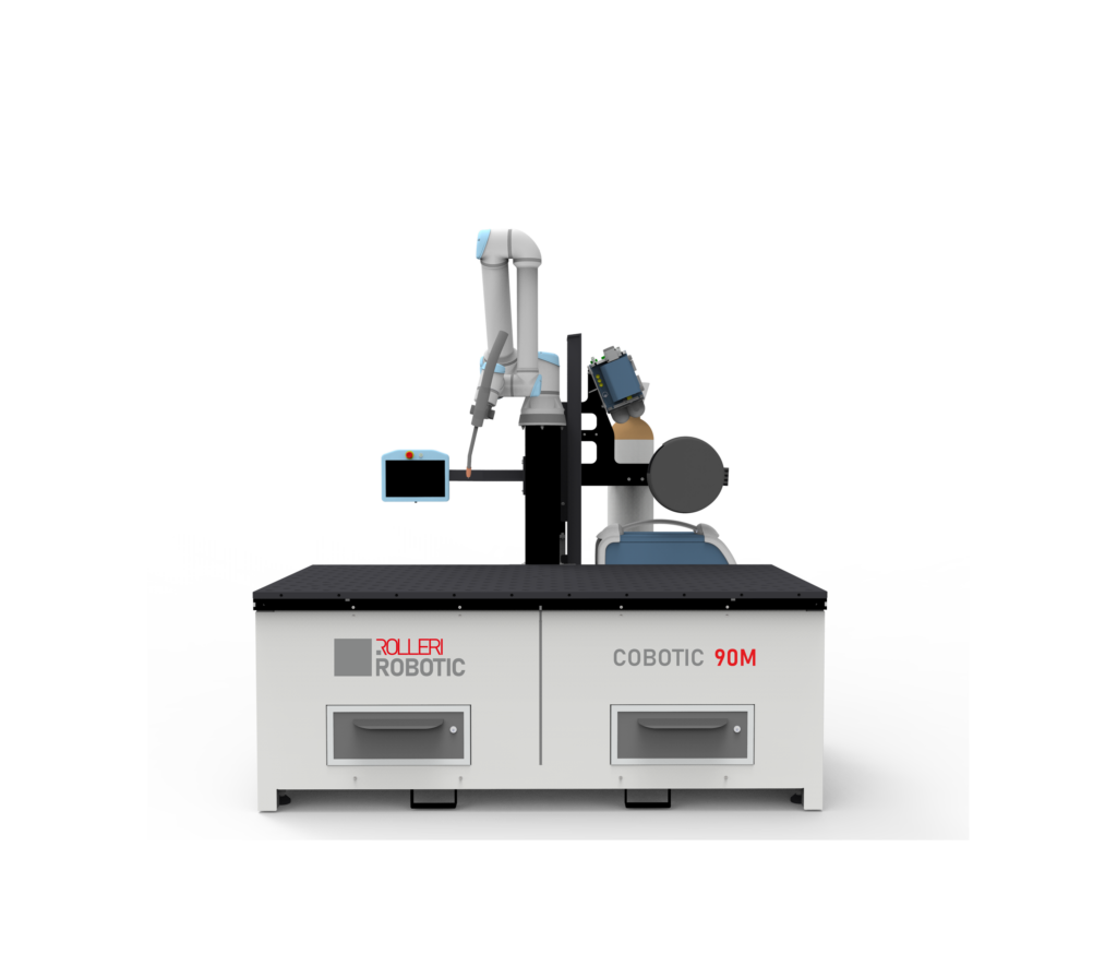 MIG-Schweißen Robot / MAG-Schweißen Robot_Mig-Mag-Schweißzelle COBOTIC 90M Front_Rolleri Robotic