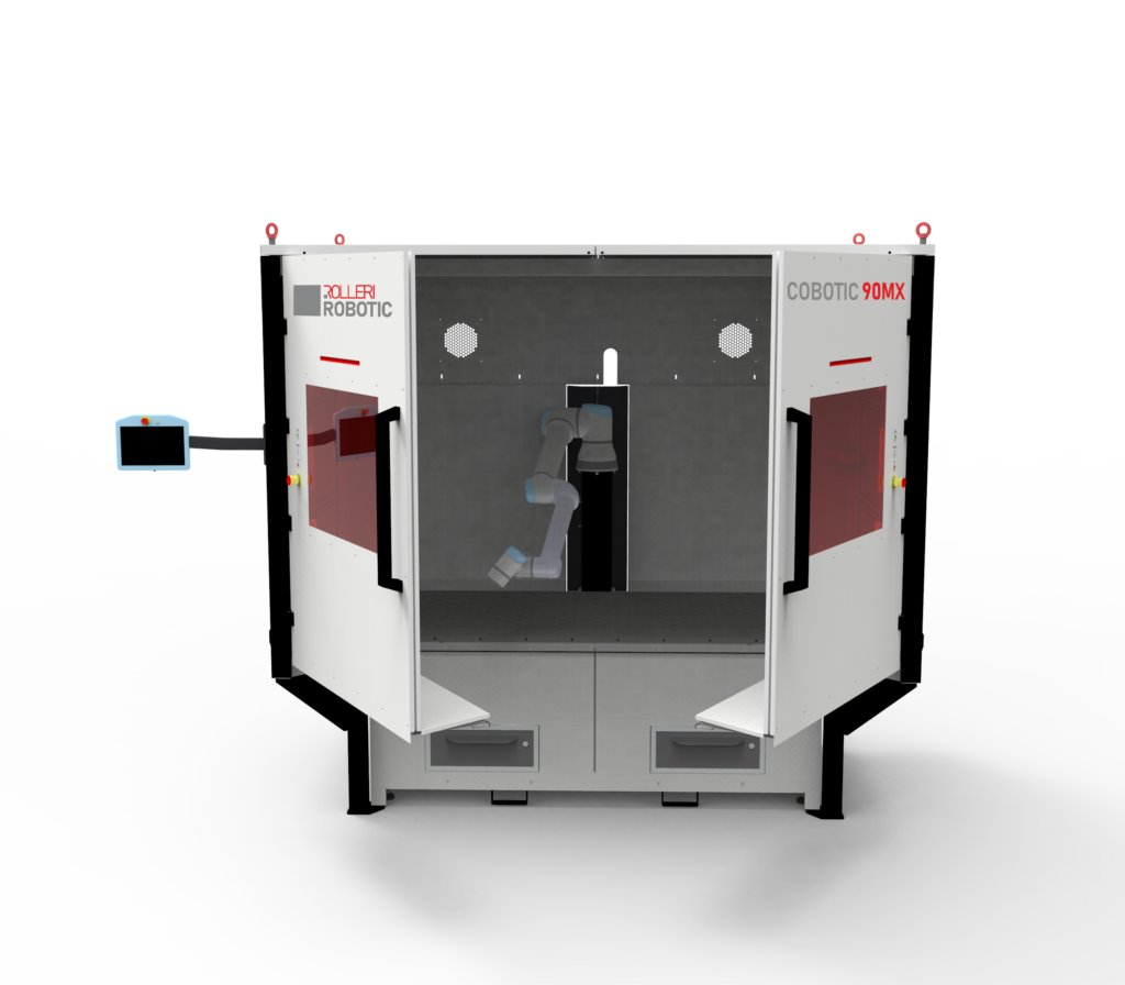 Soudage MIG / MAG et ébavurage robot_cellule de soudage COBOTIC 90MX frontale_Rolleri Robotic