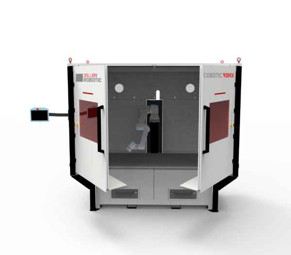 Soudage MIG / MAG et ébavurage robot_cellule de soudage COBOTIC 90MX frontale_Rolleri Robotic