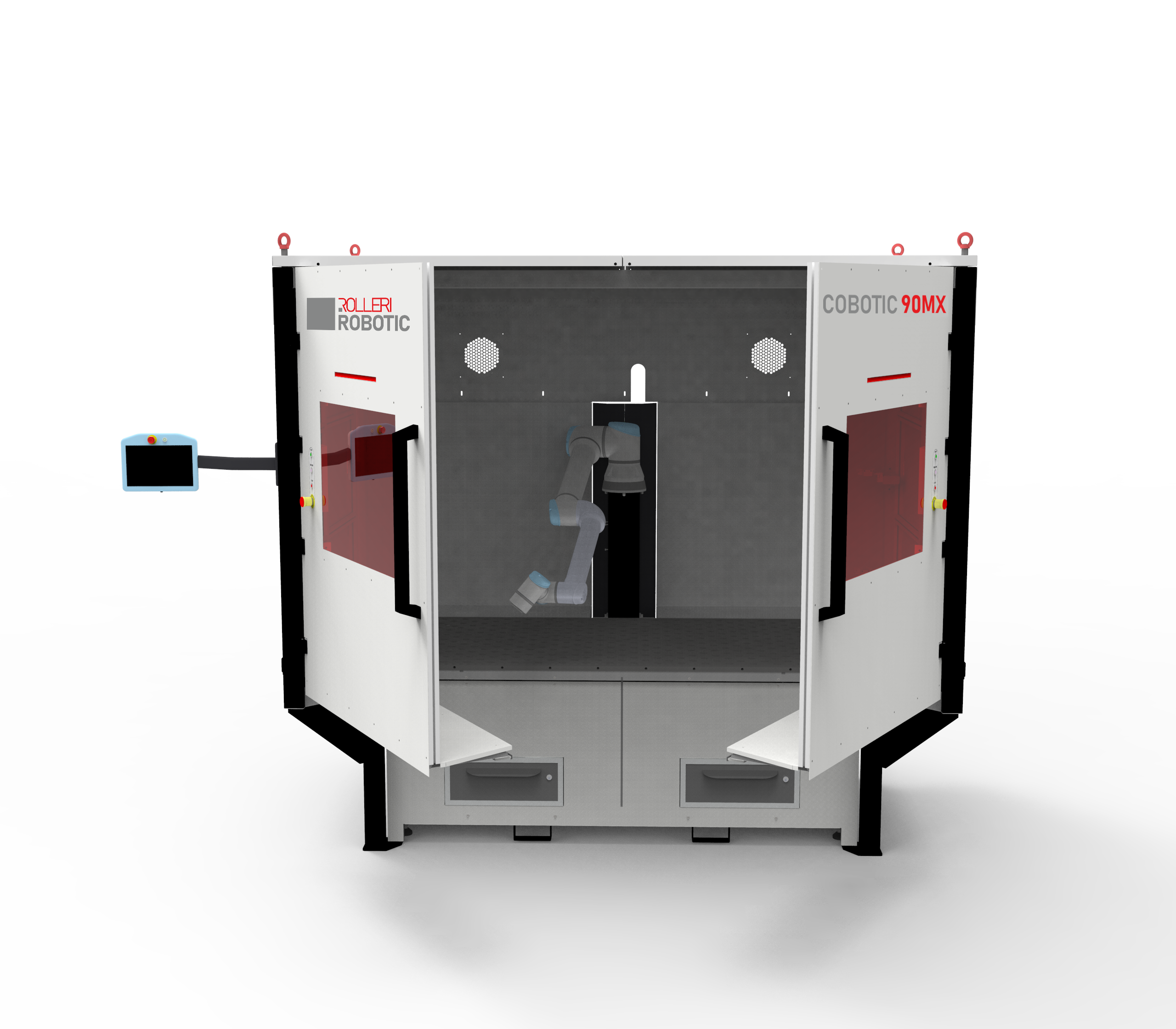 Soudage MIG / MAG et ébavurage robot_cellule de soudage COBOTIC 90MX frontale_Rolleri Robotic